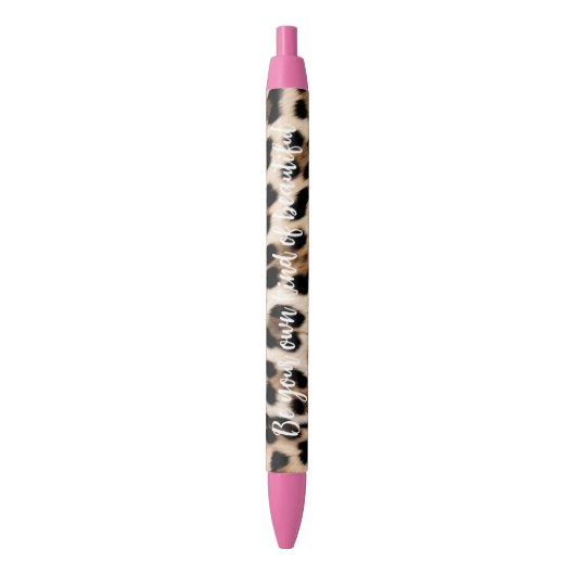 Romige bruine zwarte luipaard inkt pen (Voorkant Verticaal)