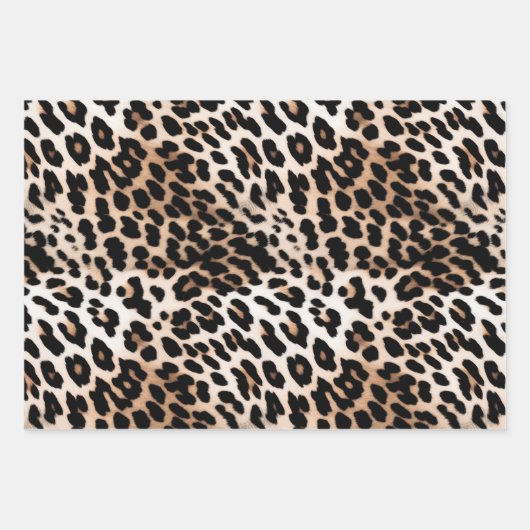 Romige bruine zwarte luipaard inpakpapier vel (Voorkant 3)