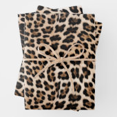 Romige bruine zwarte luipaard inpakpapier vel (In situ)