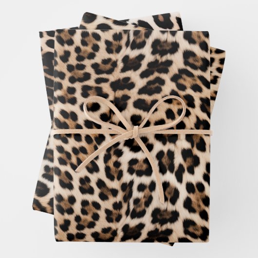 Romige bruine zwarte luipaard inpakpapier vel (In situ)