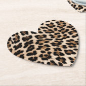 Romige bruine zwarte luipaard kartonnen onderzetters (Gekanteld)