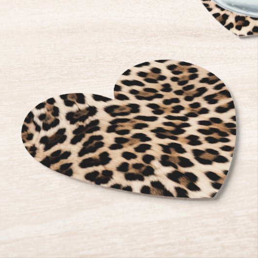 Romige bruine zwarte luipaard kartonnen onderzetters (Gekanteld)