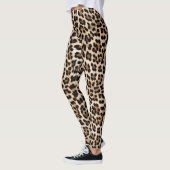 Romige bruine zwarte luipaard leggings (Links)