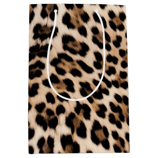 Romige bruine zwarte luipaard medium cadeauzakje (Voorkant)