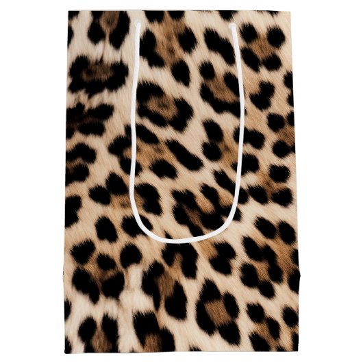 Romige bruine zwarte luipaard medium cadeauzakje (Achterkant)