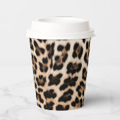 Romige bruine zwarte luipaard papieren bekers (Achterkant)