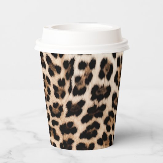 Romige bruine zwarte luipaard papieren bekers (Achterkant)