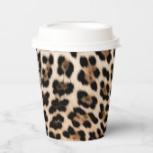 Romige bruine zwarte luipaard papieren bekers (Voorkant)