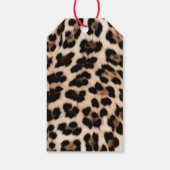 Romige bruine zwarte luipaard print cadeaulabel (Achterkant)