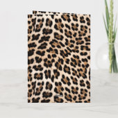 Romige bruine zwarte luipaard print kaart (Achterkant)