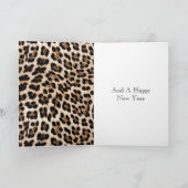Romige bruine zwarte luipaard print kaart (Binnen)