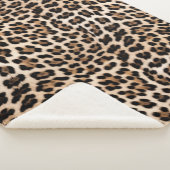 Romige bruine zwarte luipaard sherpa deken (3/4)