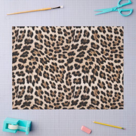 Romige bruine zwarte luipaard tissuepapier (Craft)