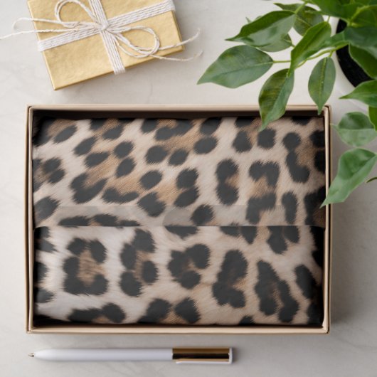 Romige bruine zwarte luipaard tissuepapier (Geschenk)