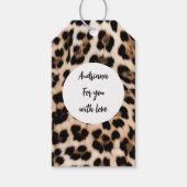 Romige Bruine Zwarte Luipaard Verjaardag Cadeaulabel (Voorkant)