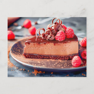 Romige cheesecake doordrenkt met decadente chocola feestdagenkaart