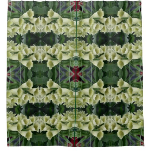 Romige Foxglove Flowers Abstract Douchegordijn (Voorkant)