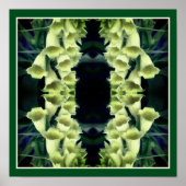 Romige Foxglove Flowers Mirror Abstract Poster (Voorkant)