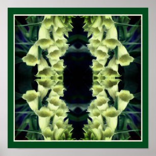 Romige Foxglove Flowers Mirror Abstract Poster