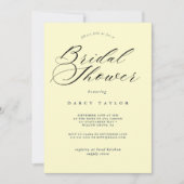 Romige Gele Bruids Douche Uitnodiging (Voorkant)