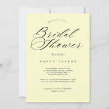 Romige Gele Bruids Douche Uitnodiging