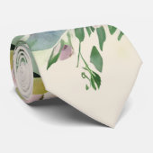 Romige Gele Wildflower Waterverf Bloemenpatroon Stropdas (Opgerold)