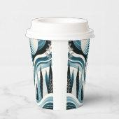 Romige hemelsblauwe pinguïn in het ijswinterbos papieren bekers (Rechts)