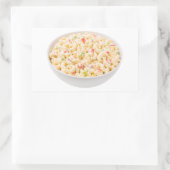 Romige macaronisalade met dressing rechthoekige sticker (Tas)
