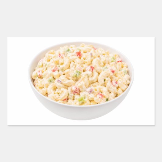 Romige macaronisalade met dressing rechthoekige sticker (Voorkant)