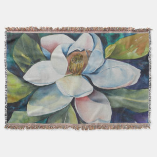 Romige Magnolia Floral Art Deken