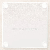 Romige Mauve Roos Gouden Glitter Sparkle Glazen Onderzetter (Achterkant)