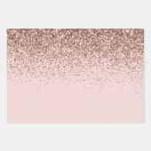 Romige Mauve Roos Gouden Glitter Sparkle Inpakpapier Vel (Voorkant 3)