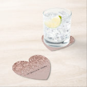 Romige Mauve Roos Gouden Glitter Sparkle Kartonnen Onderzetters (Insitu)