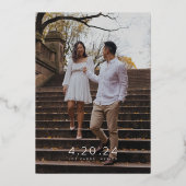 Romige Neutrals Goud Detail Bruiloft Folie Uitnodiging (Achterkant)