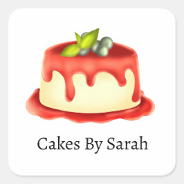 Romige Panna Cotta Vierkante Sticker