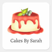 Romige Panna Cotta Vierkante Sticker (Voorkant)