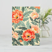 Romige perzik bloesem Waterverf Feestdagenkaart (Staand voorkant)