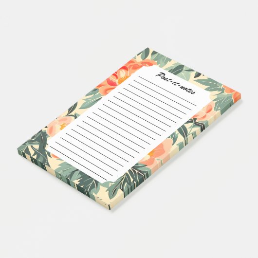 Romige  perzik bloesem Waterverf Post-it® Notes (Schuin)