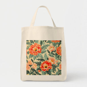 Romige  perzik bloesem Waterverf Tote Bag