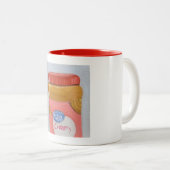 romige pindakaas tweekleurige koffiemok (Voorkant rechts)