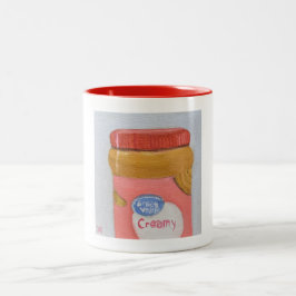 romige pindakaas tweekleurige koffiemok