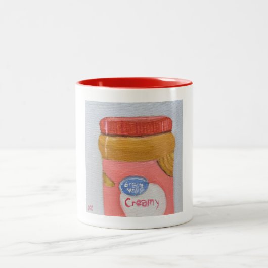 romige pindakaas tweekleurige koffiemok (Center)