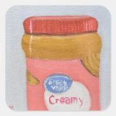 romige pindakaas vierkante sticker (Voorkant)