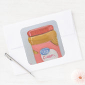 romige pindakaas vierkante sticker (Envelop)