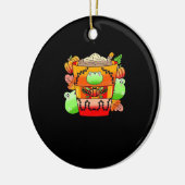 Romige pompoen specerij late seizoen keramisch ornament (Links)