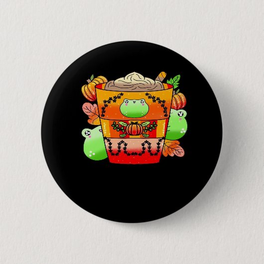 Romige pompoen specerij late seizoen ronde button 5,7 cm (Voorkant)