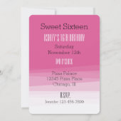 Romige Roze Ombre Waterverf Sweet Sixteen Kaart (Achterkant)