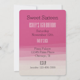 Romige Roze Ombre Waterverf Sweet Sixteen Kaart