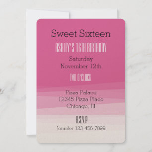 Romige Roze Ombre Waterverf Sweet Sixteen Kaart