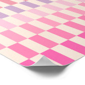 Romige roze strepen 02 poster (Hoek)